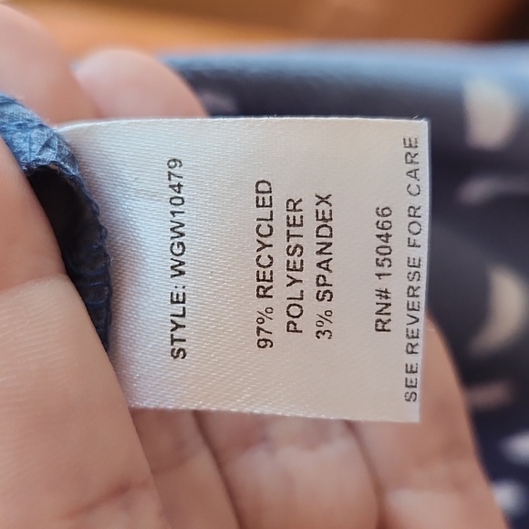 41 Hawthorne Blue Polka Dot V-Neck Blouse, Size XL - Picture 5 of 9